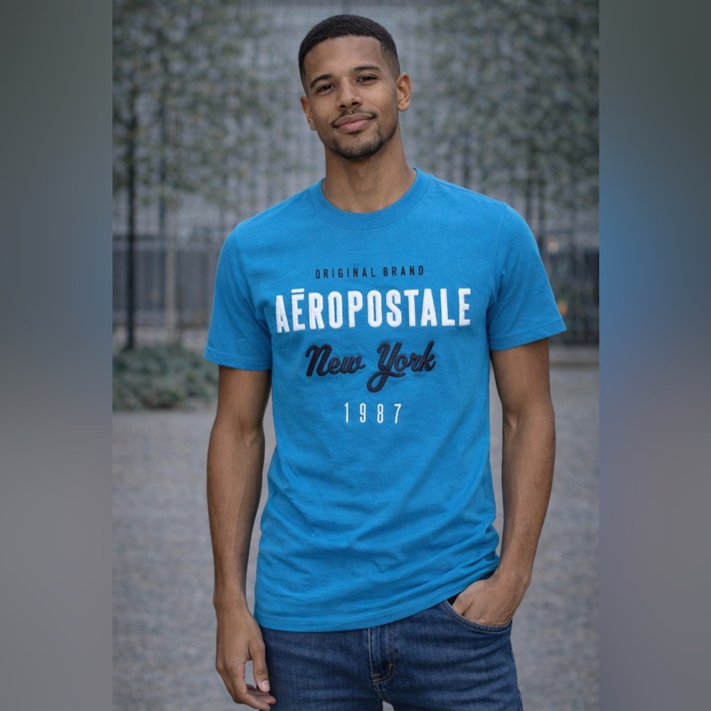 Aeropostale Blue Graphic Tee
